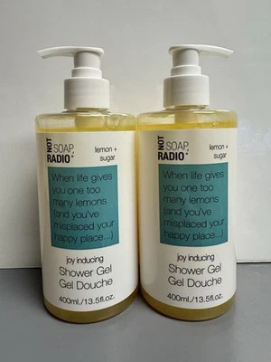 GILCHRIST & SOAMES Not Soap Radio Joy Inducing SHOWER GEL Lemon Sugar 13.5oz Pump - 2 PACK Set