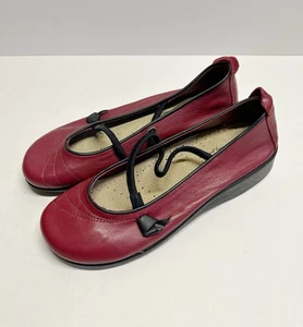 Arcopedico Vitoria Women's Red Leather Mary Jane Wedge Shoes 38 - Picture 1 of 5