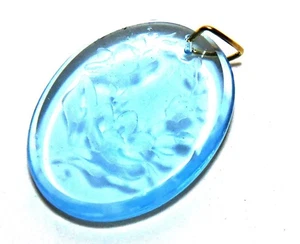 3 LIGHT AQUA ETCHED COLOR CRYSTALS CRYSTAL FOR CHANDELIER 1 1/2 INCH - Picture 1 of 4