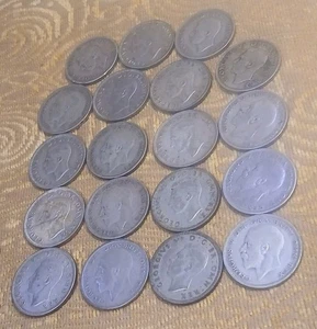 LARGE Lot 15 British UK English Half Crown  Silver 1920-46  - Picture 1 of 13
