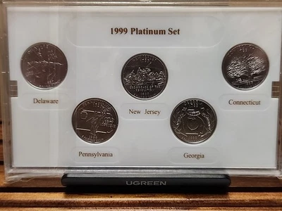 1999 Platinum State Quarters 5 Coin Set - Image 1 of 4