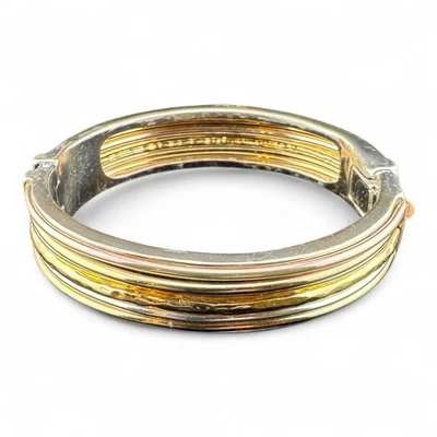 Brazalete Brazalete Dana Buchman Dos Tonos Tono Oro/Plata Acanalado Bisagras Foto 1 de 4