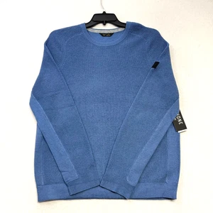 Rhone Herren Wolle Kaschmir Waffelmuster Strick Pullover blau Horizont meliert L $ 178 neu ohne Etikett - Bild 1 von 5