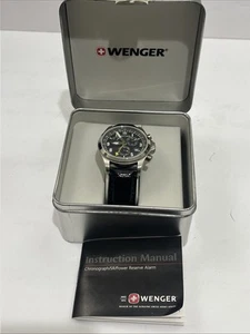 Ultra Rare Wenger Power Reserve Series Swiss Army Dual Time, Alarm Men Watch - Picture 1 of 17