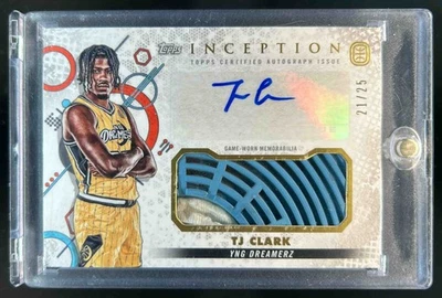 2022-23 Topps Inception Overtime Elite TJ Clark GU Sneaker Auto Autograph #21/25 - Image 1 of 2