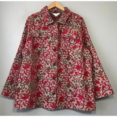 CJ Banks Jacket Plus Size 2X Tapestry Grandma Chic Cottagecore Regency Brocade - Image 1 of 4