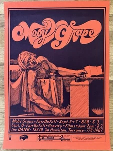 1968 MOBY GRAVE FAIRBEFALL THE BANK TORRENCE, POSTER CONCERTO CALIFORNIA - RARO - Foto 1 di 3
