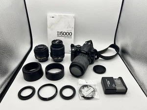 NIKON D5000 Digital SLR 12.3MP Camera + (3) Lens Bundle - Picture 1 of 14
