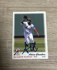 2010 Grandstand Springfield Cardinals Adron Chambers Signed Auto Set Card - Picture 1 of 1