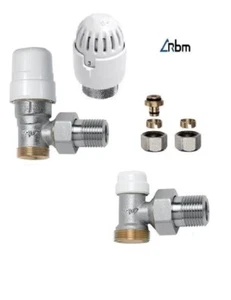 KIT VALVOLA + DETENTORE+ TESTA TERMOSTATICA " RBM " 3/8 + ADATT.RAME/MULTISTRATO - Foto 1 di 1