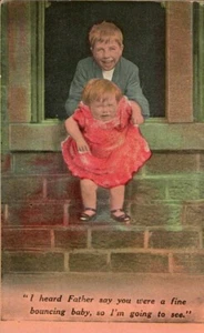 Postcard Un-Divided Back Bamforth #32 Life Comic Bouncing Baby PC215 - Picture 1 of 2