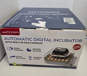 MATICOOPX 30 Egg Automatic Digital Incubator Built-in Candler Open Box - Picture 1 of 13
