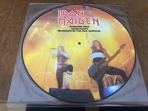 IRON MAIDEN Running Free 12" PICTURE DISC LP Vinyl 1985 EMI RARE - Picture 1 of 2
