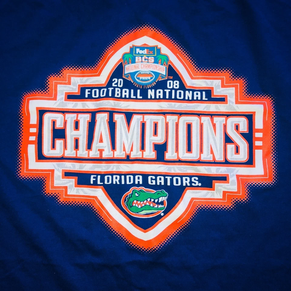 Camiseta De Colección Florida Gators Fútbol BCS Campeones Nacionales 2008 Para Hombre Talla 2XL Foto 1 de 4