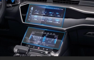 AUDI Q7 Q8 2018+ Auto Displayschutzfolie Navi+Klima+Tacho - Bild 1 von 4