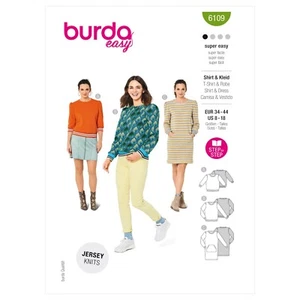 Burda Super Easy SEWING PATTERN 6109 Misses' Sweatshirts & Dress Sizes 8-18 - Picture 1 of 10