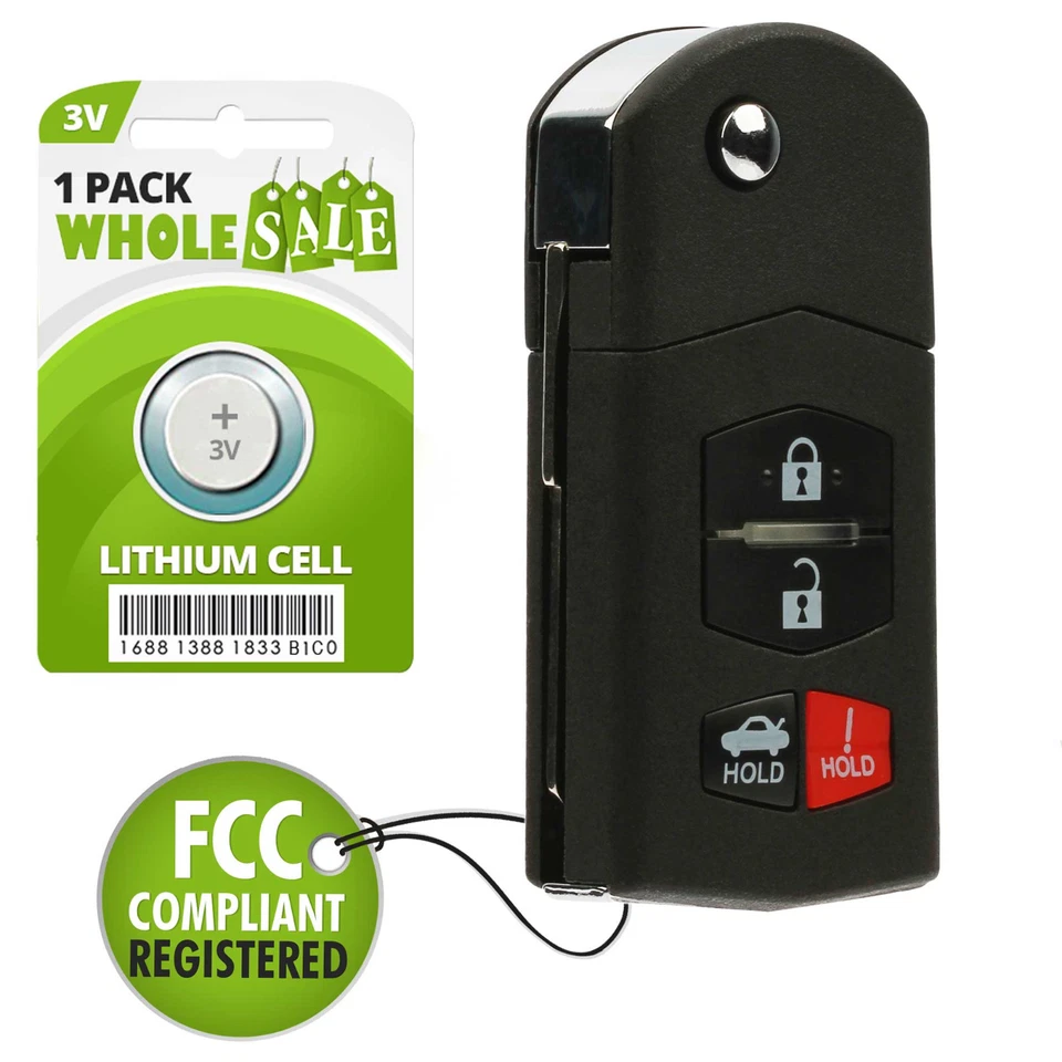 Replacement For 2005 2006 2007 2008 Mazda 6 Sedan Key Fob Remote Foto 1 de 1