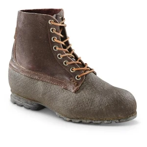 Braune schwedische Militär Leder Stiefel mit Gummisohle Wandern Bergsteigen Größe 9 - Bild 1 von 1