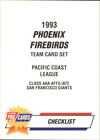 1993 Phoenix Firebirds Fleer/ProCards #1535 Checklist