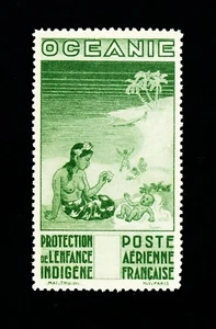 [FRENCH POLYNESIA] 1942 SC CB2 1.50fr + 3.50fr / MISSING DENOMINATION ERROR (MH) - Picture 1 of 4