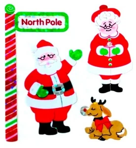**VINTAGE** Glittery NORTH POLE CHRISTMAS theme Sandylion Stickers - Picture 1 of 1