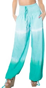 Joggers Women Soft Rayon Swimwear Sleepwear Casual Lounge Pajama Pants Green - Picture 1 of 3