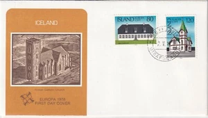 ICELAND 1978 FIRST DAY COVER, BAILIFFS RESIDENCE, VIDEY ISLAND, HUSAVIK CHURCH - Picture 1 of 2