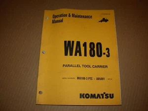 Komatsu WA180-3 Tool Carrier Operation Maintenance Manual , s/n A85001 - up - Picture 1 of 4