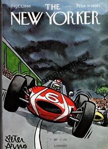 1966 New Yorker September 3 - Formula One Racing - Peter Arno - Picture 1 of 1