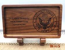 Personalized Army Catchall Valet Tray / Walnut Wood / Military Gift