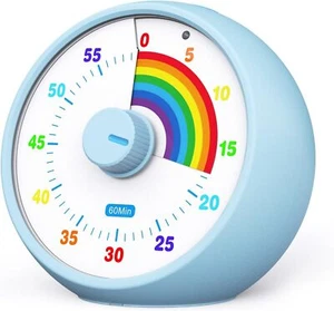 60 Minuten visueller Timer für Kinder stiller Countdown Timer Uhr Regenbogen Design Neu - Bild 1 von 15