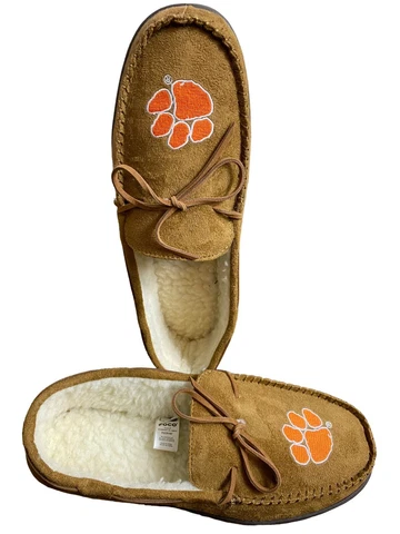 Clemson Tigers Moccasin Slippers New L  11 12 slip on Bedroom College Cover
