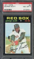 1971 TOPPS #9 GEORGE SCOTT PSA 8 RED SOX *B71007