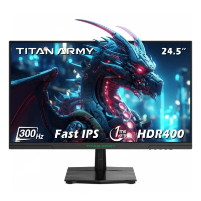 TITAN ARMY Monitor Gaming 24.5 Pulgadas HDR400,1920x1080,300Hz,1000:1,Modos Pantalla Dividida PIP/PBP