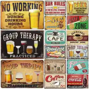 Coffee Sign Kitchen Metal Tin Signs Wall Art Decor Vintage Metal Signs Retro - Picture 1 of 54
