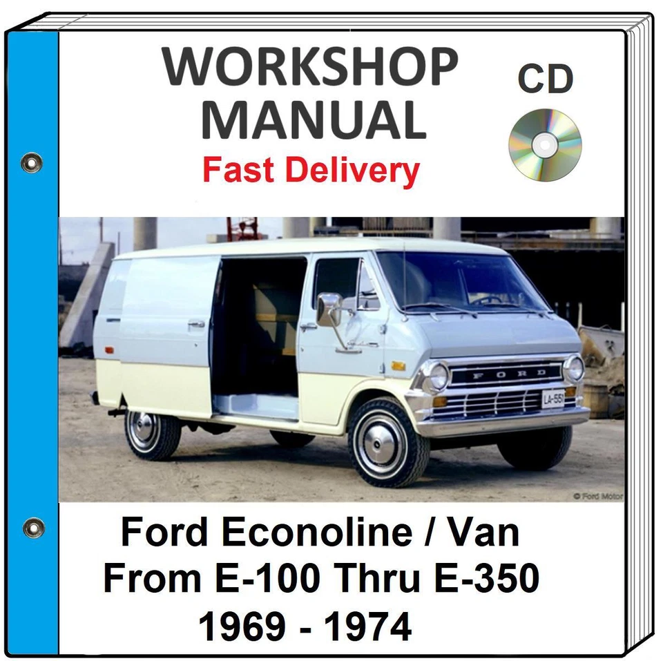 Ford Van Econoline E-100 E-200 E-300 1969-1974 manual de taller de reparación de servicio Foto 1 de 1