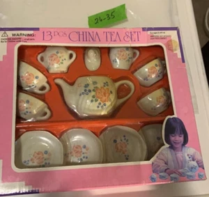 Child's China Tea Set 13 pcs Floral Design Lot#35-26 - Picture 1 of 2