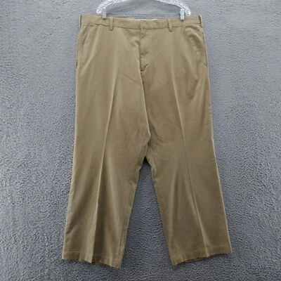 Pantalones chinos Bob Timberlake para hombre de pierna recta 42x30 marrón tiro alto sarga de algodón* Foto 1 de 4
