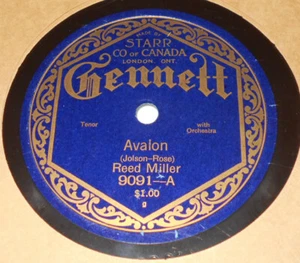 Starr Gennett 9091 Reed Miller & Orpheus Trio Avalon/Mammy's Good Night Lullaby - Picture 1 of 2