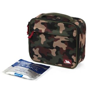 Arctic Zone Rectangle Lunch Kit Bag Camo, With Ice Pack, Microban Protection