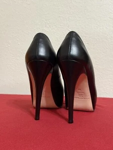 Brian Atwood Black Soft Leather Platform Pumps Size 37 US 7 - Picture 1 of 8