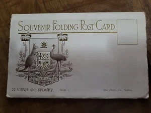 Souvenir Folding Postcard Views Sydney Harbour Australia Bondi Series1 RealPhoto - Picture 1 of 10