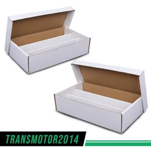 3000 COUNT CORRUGATED CARDBOARD BASEBALL TRADING CARD COIN SLABS STORAGE BOX 2PC - Picture 1 of 9