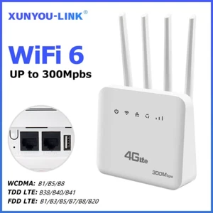4G LTE SIM Wifi Router Wifi 6 Modem with SIM Card Slot ASR System 300Mbps 4 Ante - Picture 1 of 12
