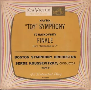 BOSTON SYMPHONY HAYDN TOY SYMPHONY TCHAIKOVSKY FINALE 1952 7" EP RCA RED VINYL - Picture 1 of 4