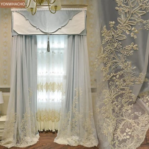 modern princess wedding room sliver grey cloth curtain valance tulle panel C022 - Picture 1 of 12