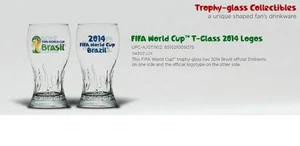 FIFA World Cup Soccer 2014 Official Trophy Pint Glasses Set Of 4 Brazil 2014 - Picture 1 of 2
