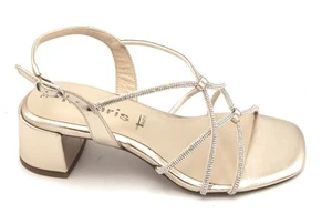 Tamaris 28236-933 sandalo cinturino laminato platino strass su camoscio t. 5cm C - Imagen 1 de 4