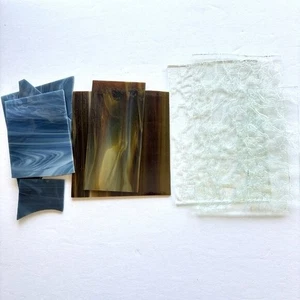 STAINED GLASS Sheet #3563 Med/Lg Scrap 2 lbs Asst Shapes Colors Crafts Mosaics - Picture 1 of 6
