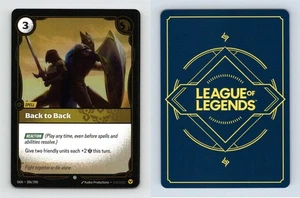 Back To Back #206/298 Riftbound League Of Legends Origins 2025 Common Foil TCG - Picture 1 of 1